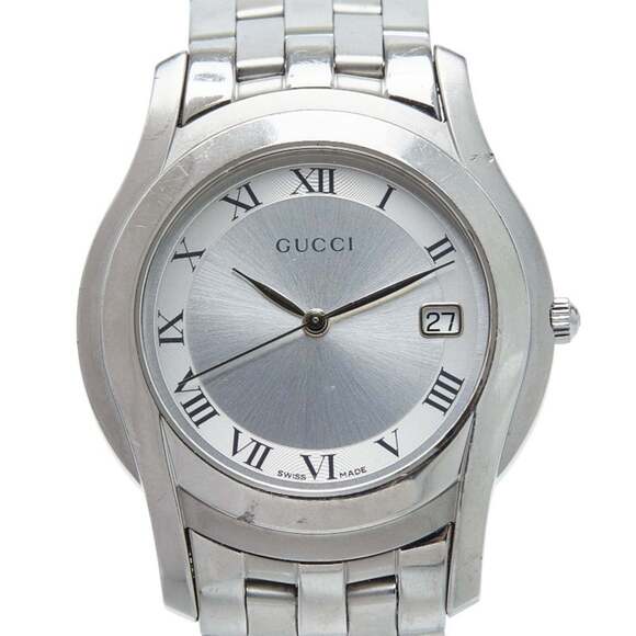 Gucci G-Class Date Watch 5500M Quartz Movement Silver Dial Stainless Steel...